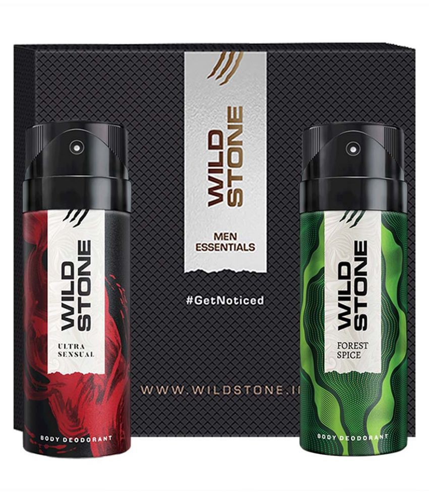     			Wild Stone Gift Box with Forest Spice and Ultra Sensual Deodorant (150ml Each) Body Spray - For Men (300 ml, Pack of 2)