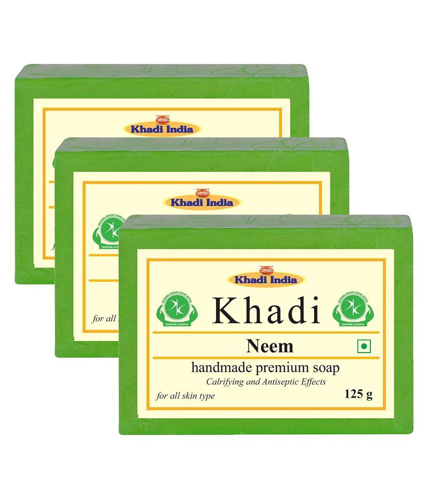     			Premium Khadi Neem Soap 375 g Pack of 3