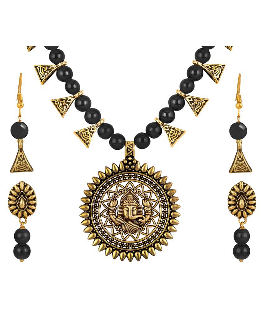     			JFL - Jewellery For Less Copper Black Contemporary/Fashion Necklaces Set Princess