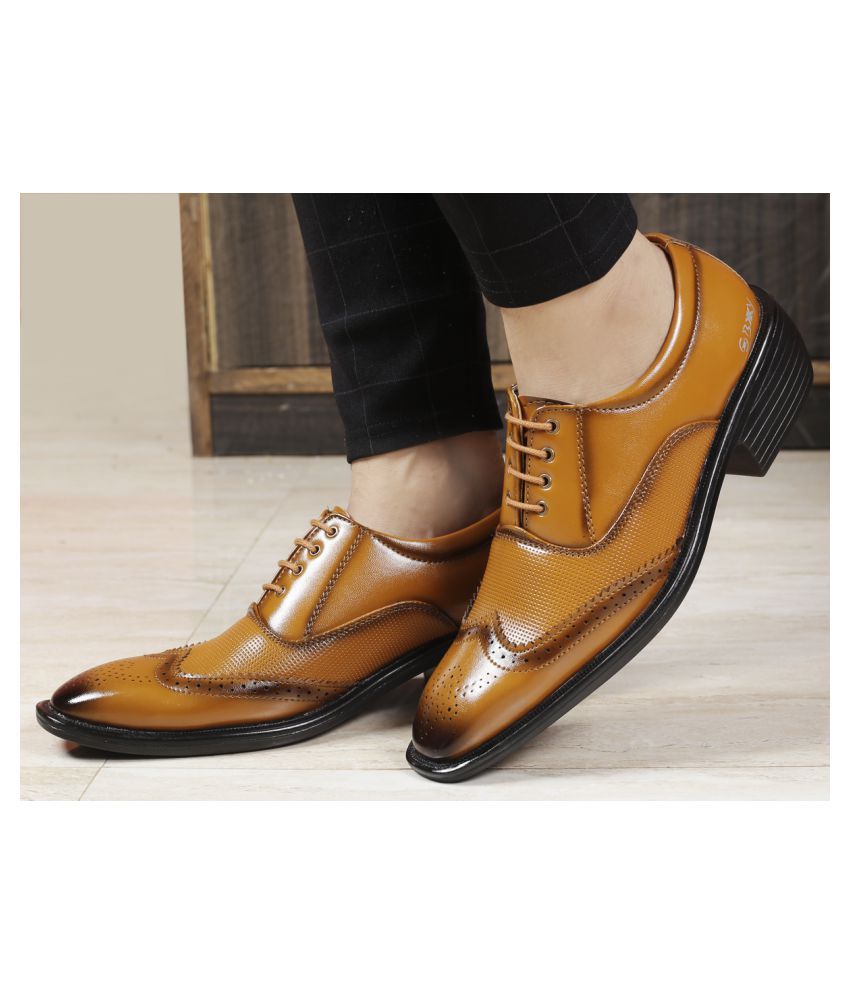     			YUVRATO BAXI Derby Artificial Leather Tan Formal Shoes