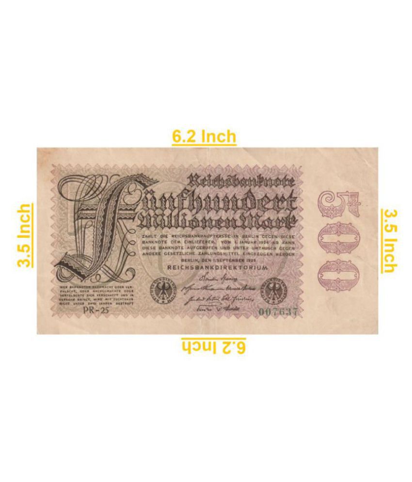     			500   Milionen    Mark   (1923)   Uniface     Germany    Pack    of    1    Rare   Product