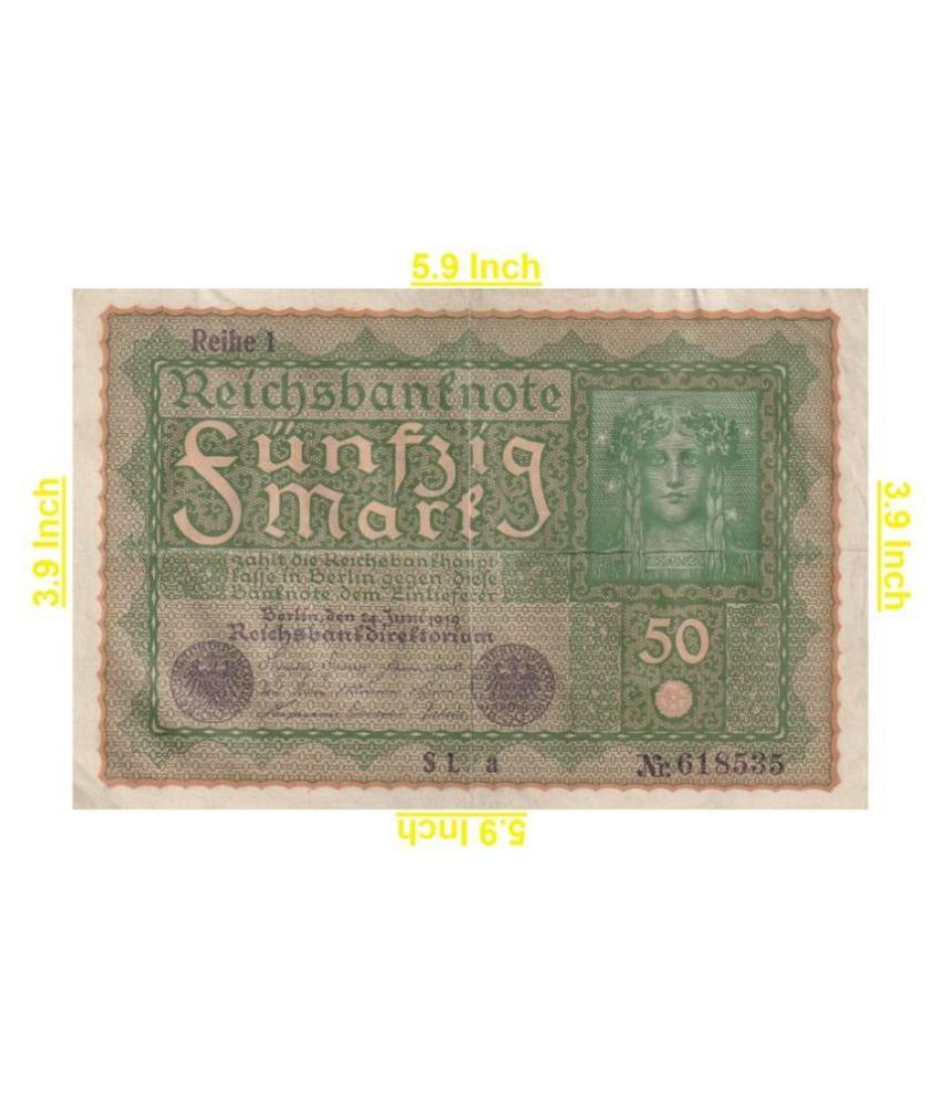     			50   Mark   (1919)   Funfzig   Mark    Germany    Pack    of    1    Rare   Product