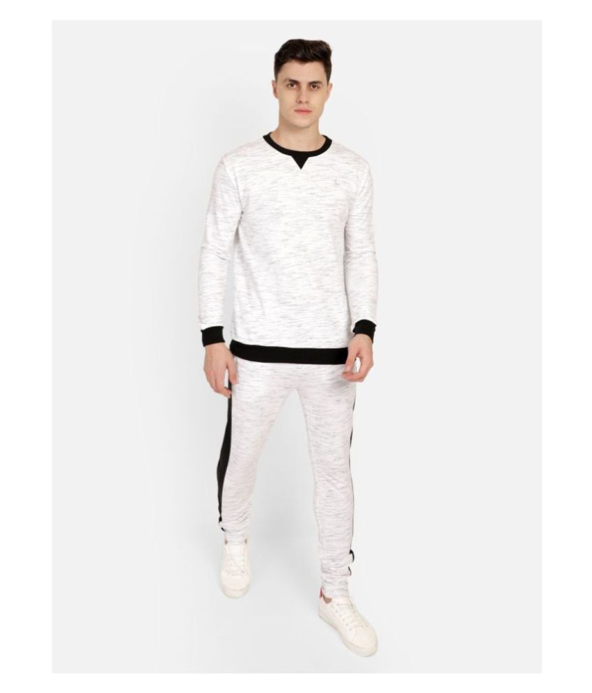 white cotton tracksuit bottoms