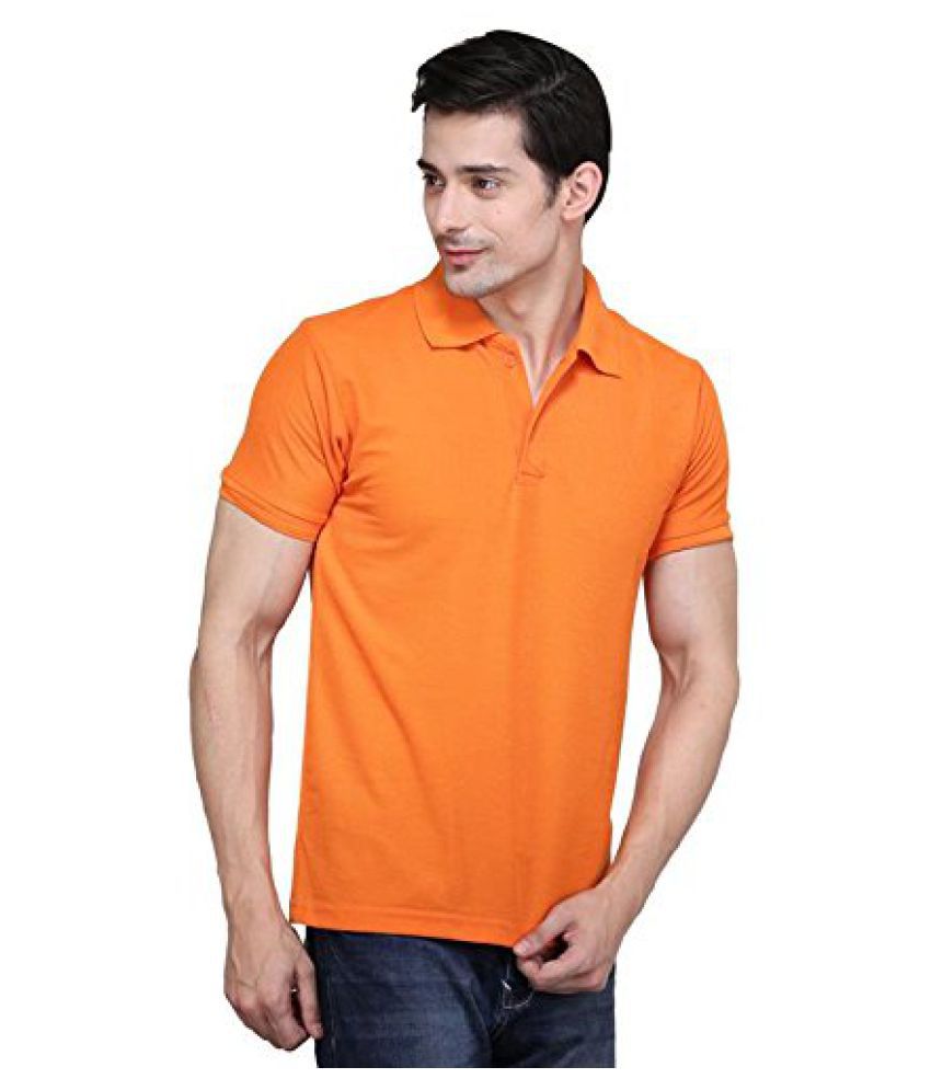 psk expoert 100 Percent Cotton Orange Plain Polo T Shirt