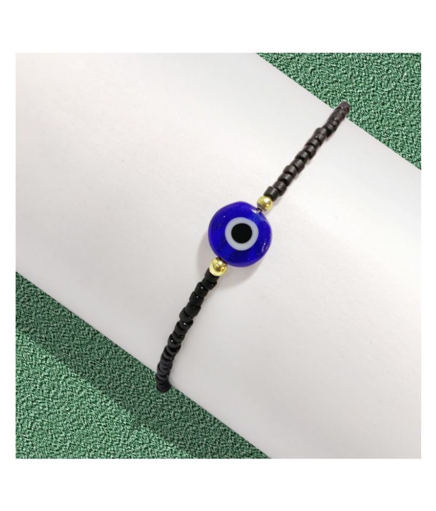 Shubhanjali Evil Eye Black Beads Anklet For Women And Girls Evileye Anklet Leg Foot Turkish