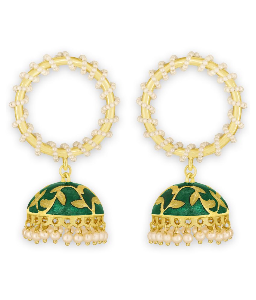     			Spargz Enamel Festive Wear Gold Plated Jhumki Earring For Women TER_198