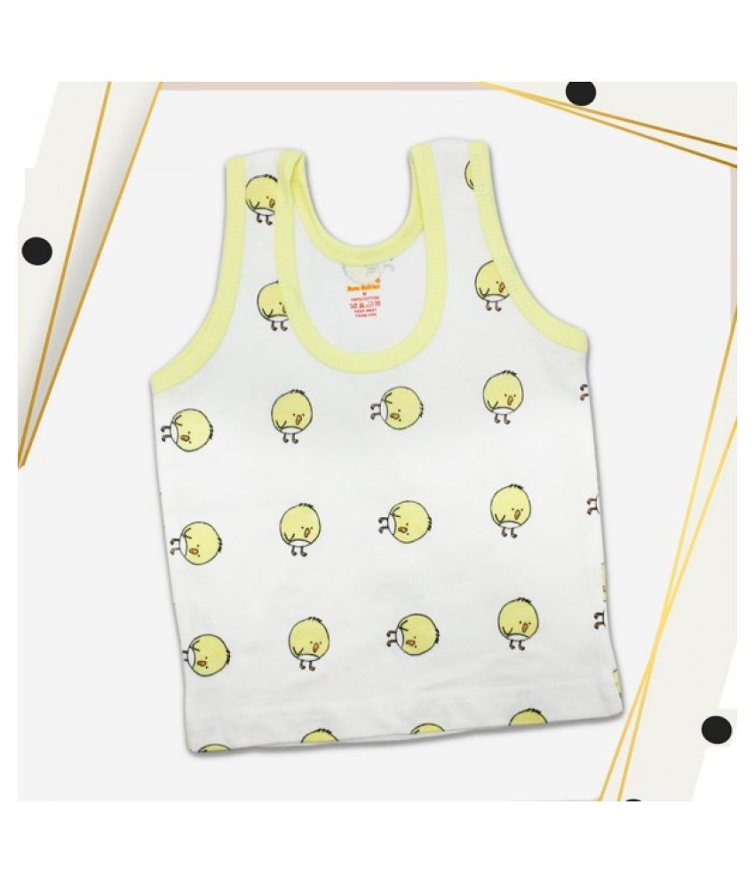 Born Babies® Baby Printed Inner Wear Baniyan Baby Vest for Unisex Baby