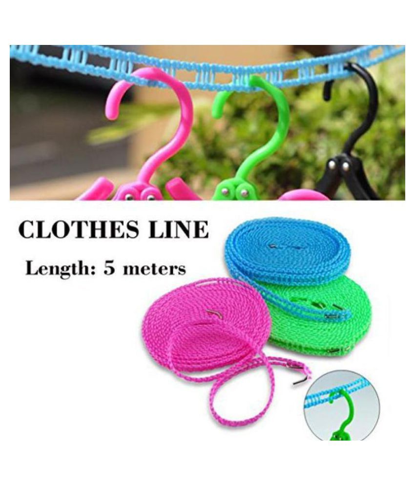 Clothesline Drying Nylon Rope with Hooks Buy Clothesline Drying Nylon Rope with Hooks Online at