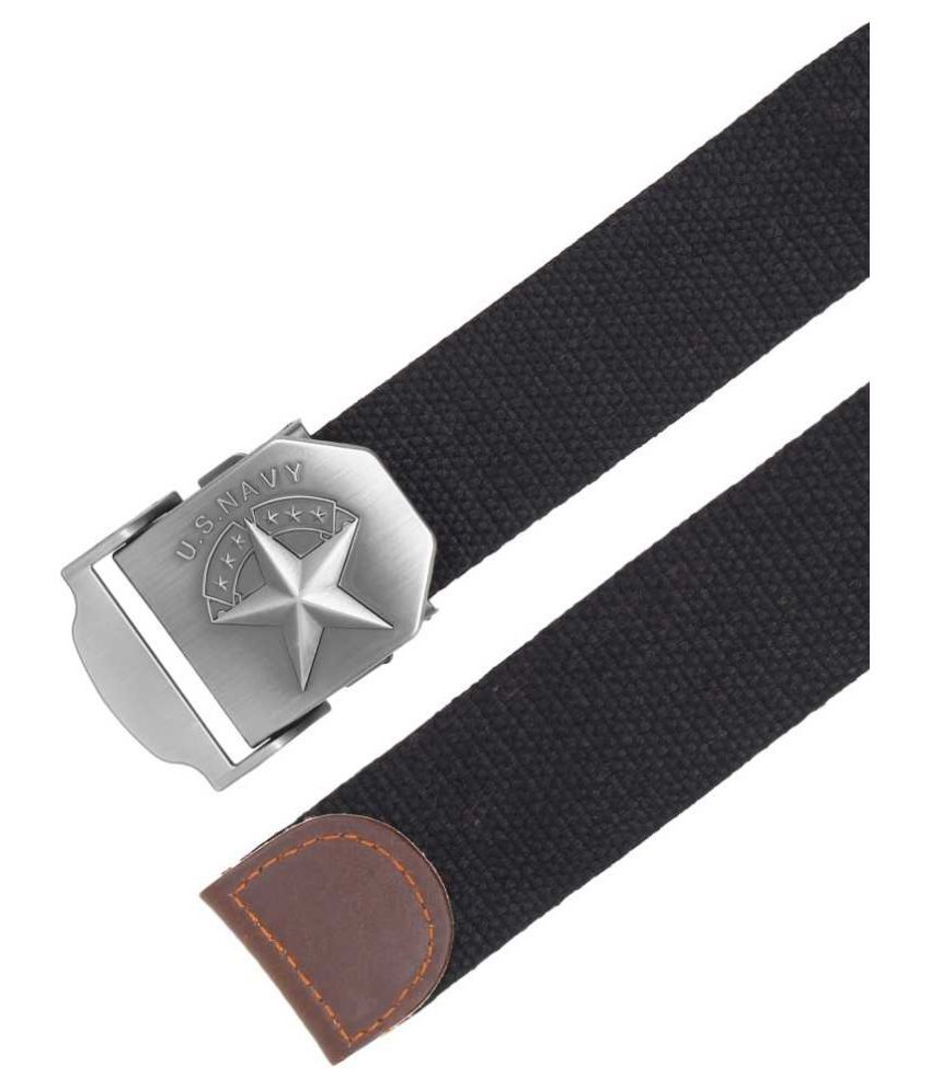     			Davidson Black Canvas Casual Belt