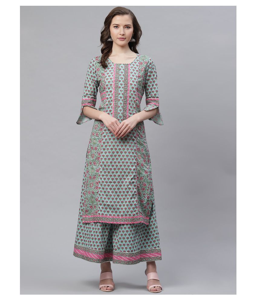     			Divena - Multicolor Straight Cotton Women's Stitched Salwar Suit ( Pack of 1 )