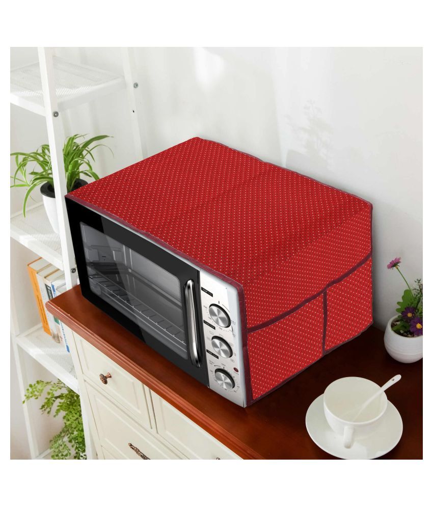     			E-Retailer Single Polyester Red Microwave Oven Cover -