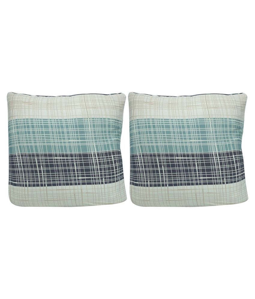     			House Of Quirk Set of 2 Poly Cotton Cushion Covers 40X40 cm (16X16)