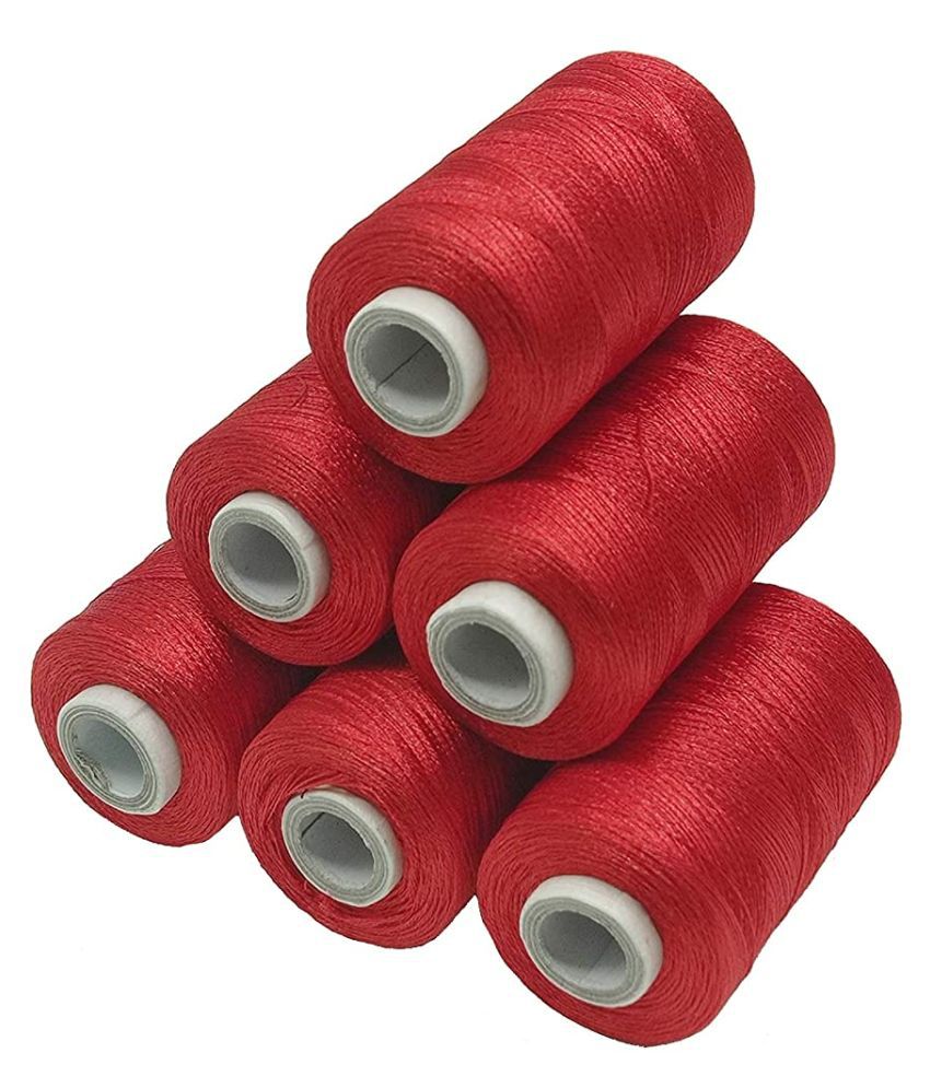     			PRANSUNITA Silk ( Resham ) Twisted Hand & Machine Embroidery Shiny Thread for Jewelry Designing, Embroidery, Art & Craft, Tassel Making, Fast Color, Pack of 6 Spool x 300 MTS Each