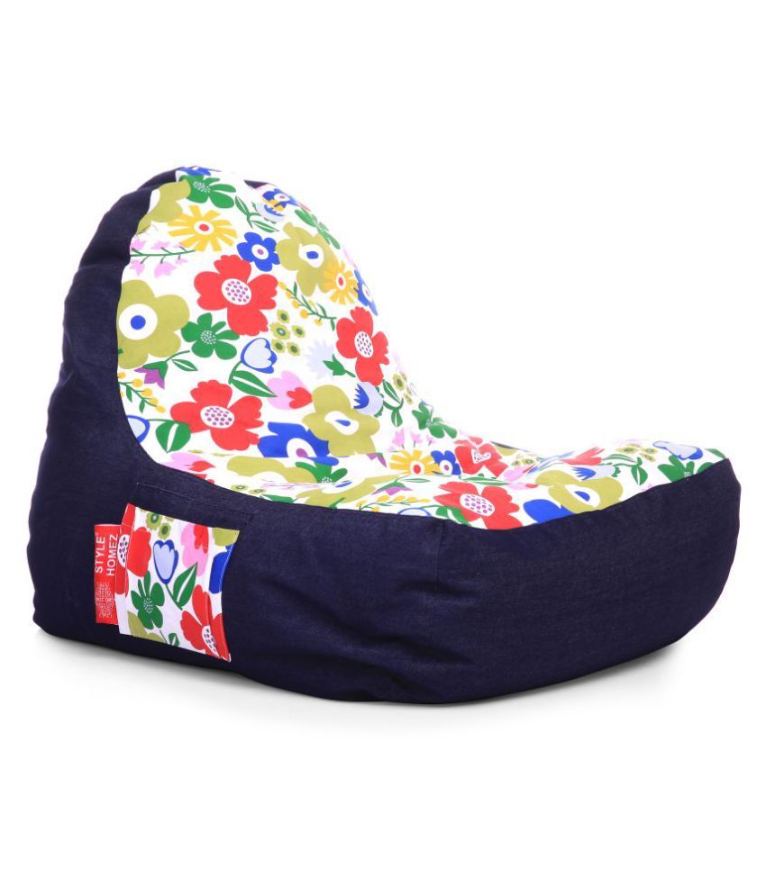 Style Homez Urban Design Denim Canvas Floral Printed Chair