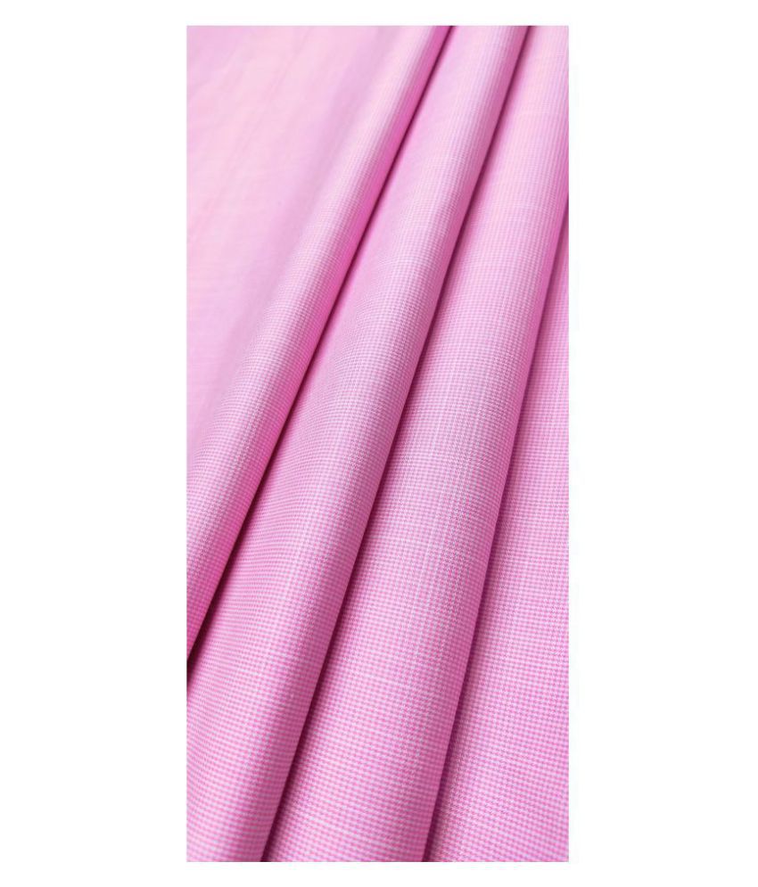 SUBHDIN Pink Cotton Blend Unstitched Shirt pc