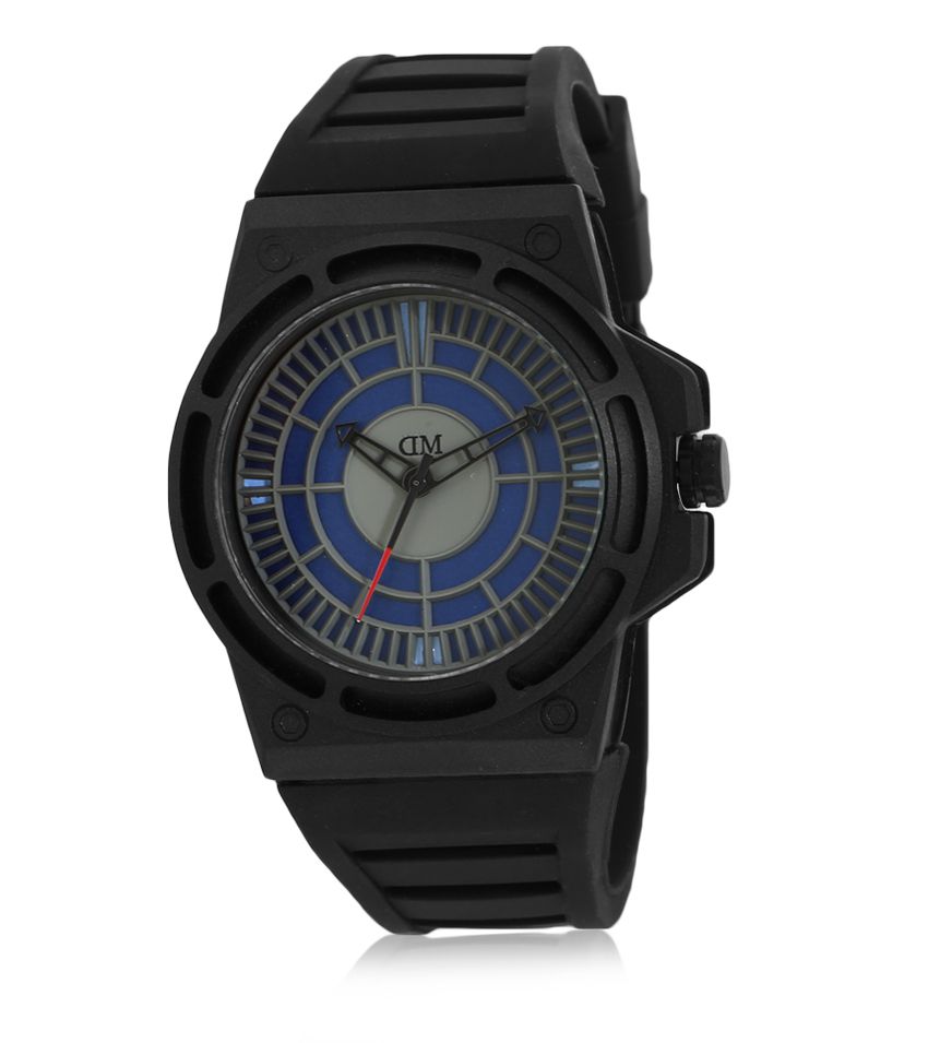     			David Miller Blue/Grey Dial Black Silicon Strap Men's Watch - DMRCM106