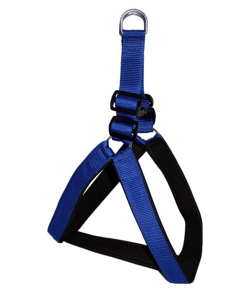    			Petshop7 Nylon Rubber Padded Blue Adjustable Dog Harness For Small Dog (Chest Size adjustable : 22- 25inch)