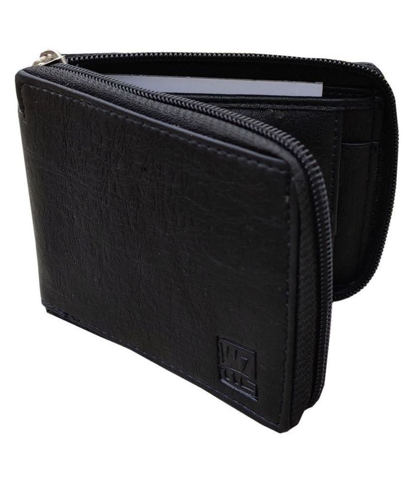     			WENZEST Leather Black Formal Short Wallet