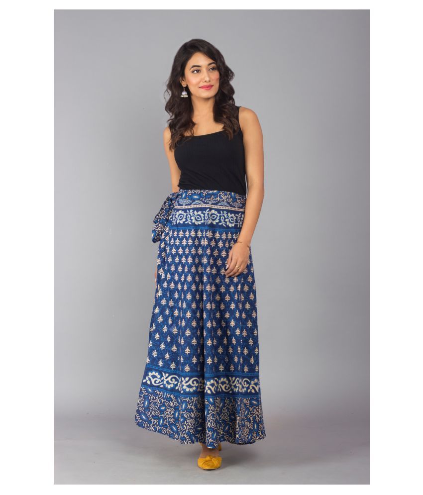     			Frionkandy Cotton Wrap Skirt - Blue