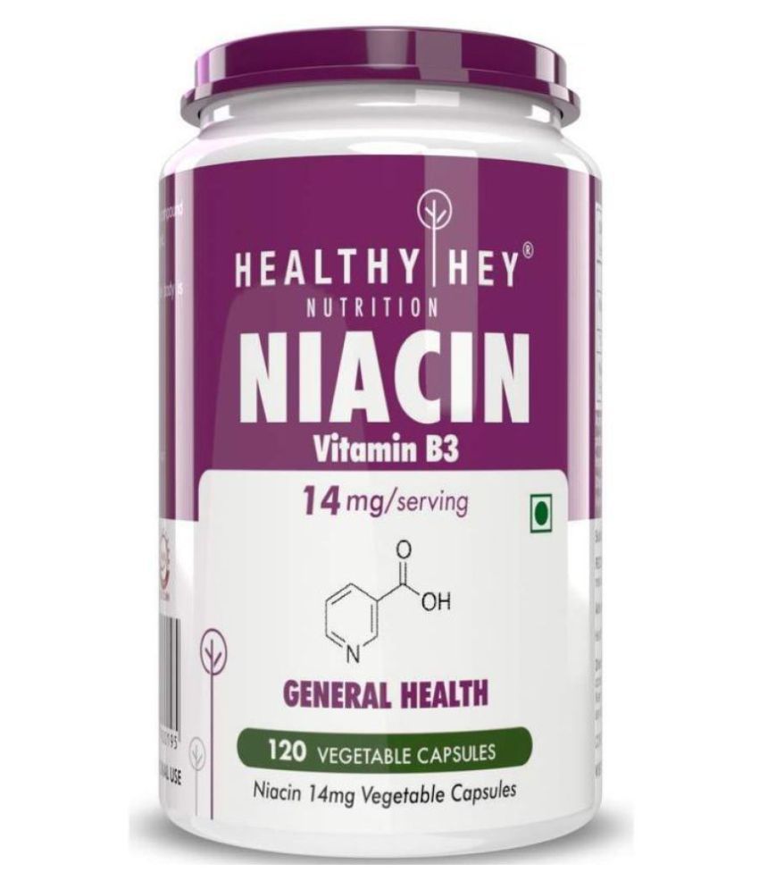     			HEALTHYHEY NUTRITION Niacin - Vitamin B3-120 Veg. Capsule 14 mg