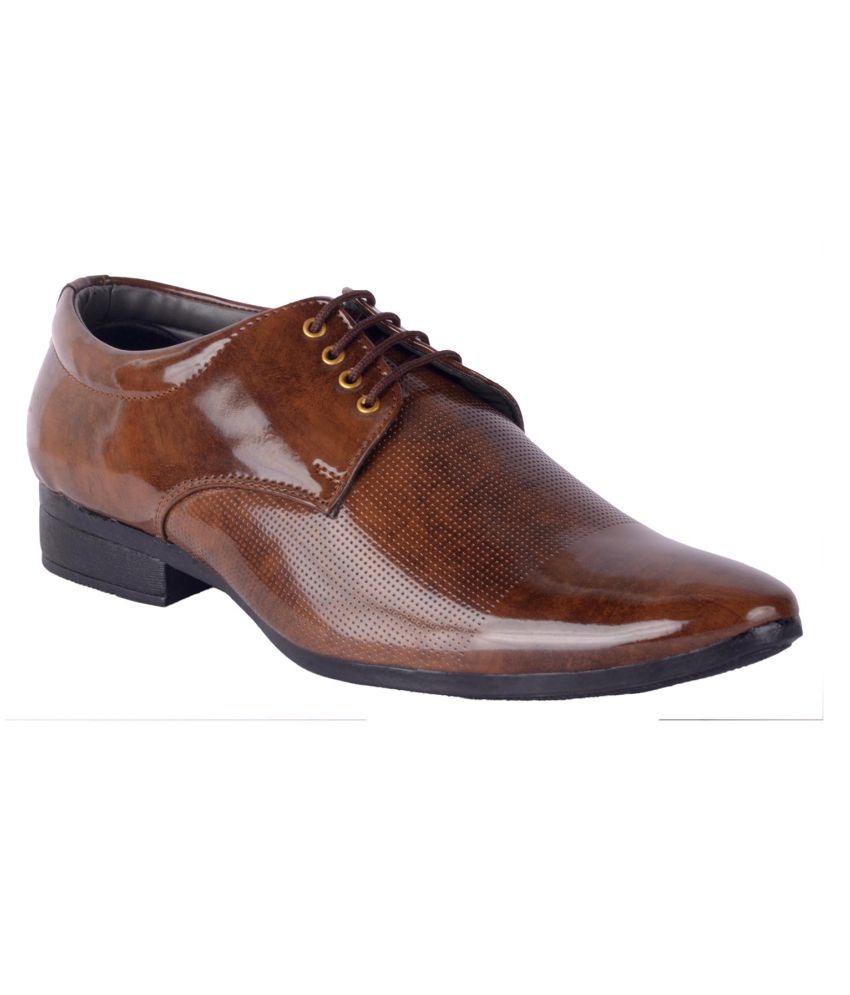     			Aadi Derby Artificial Leather Brown Formal Shoes