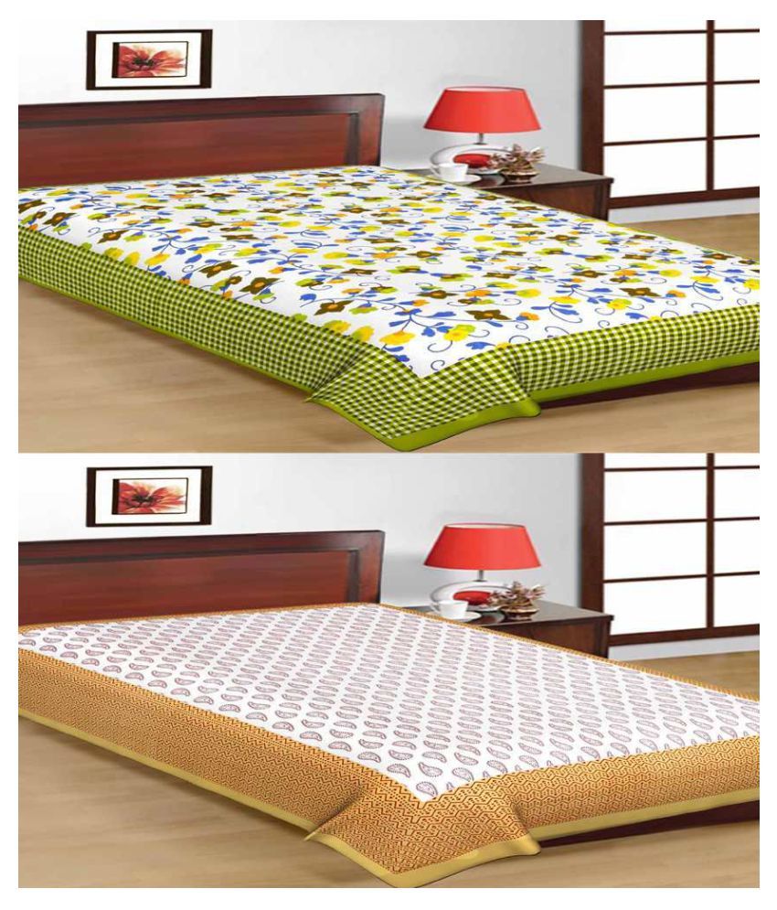     			Uniqchoice Cotton 2 Single Bedsheets ( 225 cm x 150 cm )