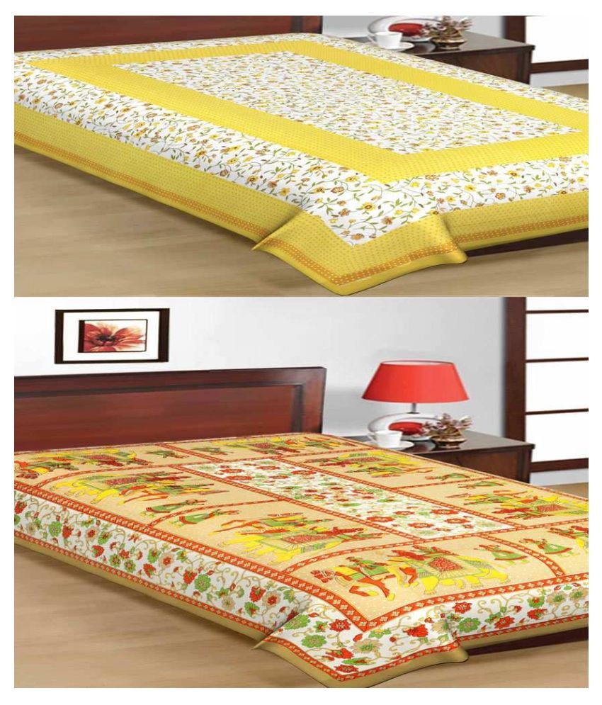     			Uniqchoice Cotton 2 Single Bedsheets ( 225 cm x 150 cm )