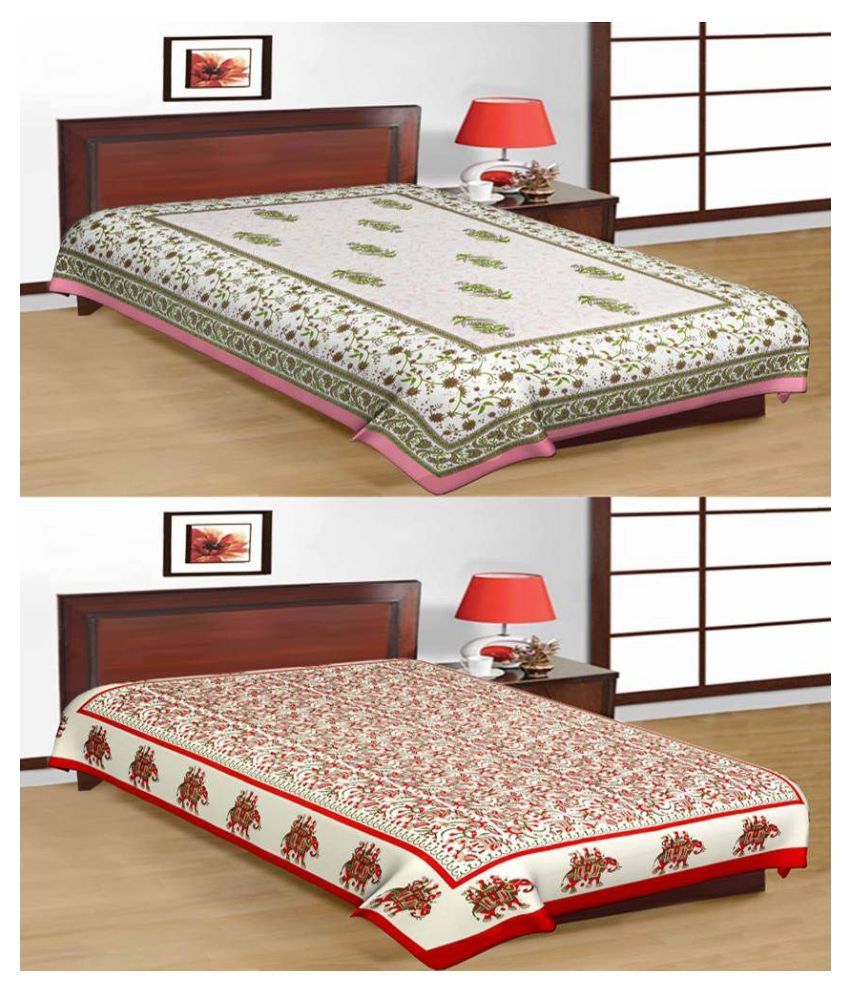     			Uniqchoice Cotton 2 Single Bedsheets ( 225 cm x 150 cm )