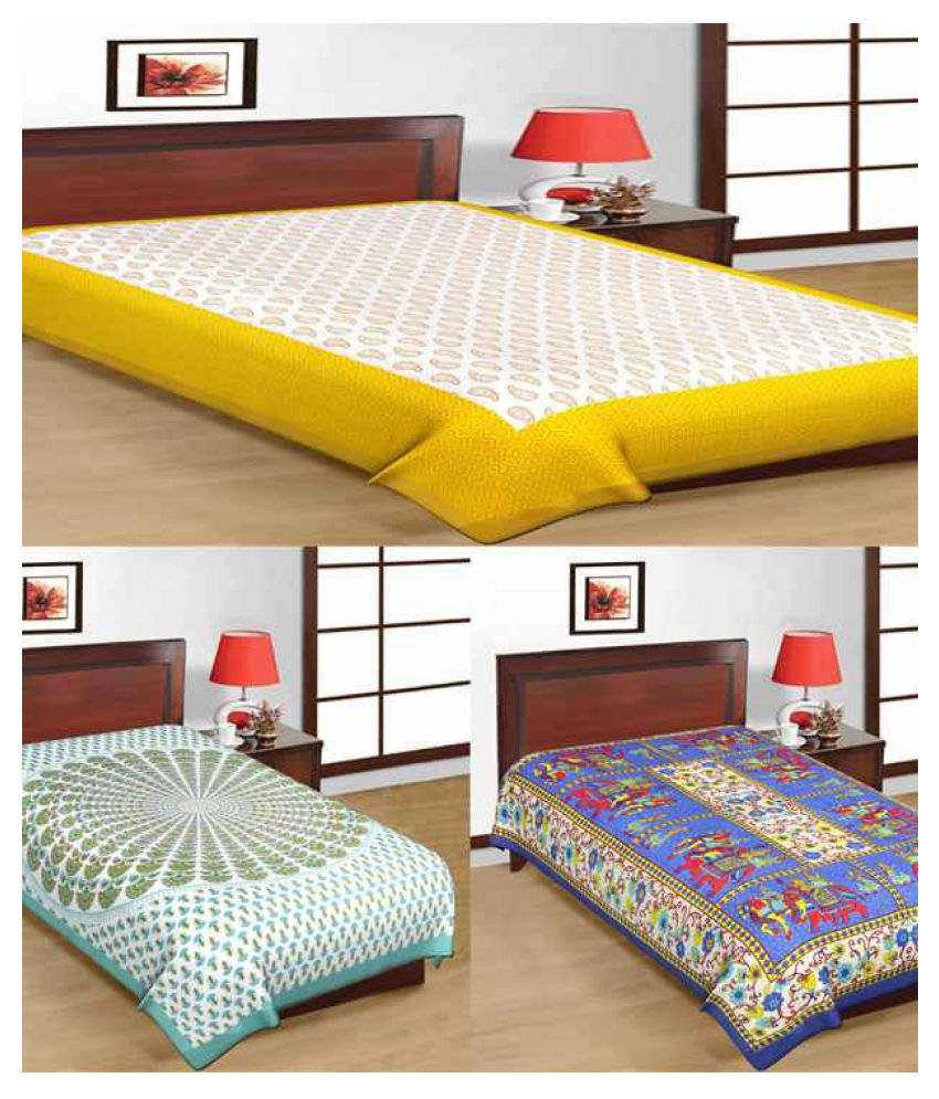     			Uniqchoice Cotton 3 Single Bedsheets ( 225 cm x 150 cm )