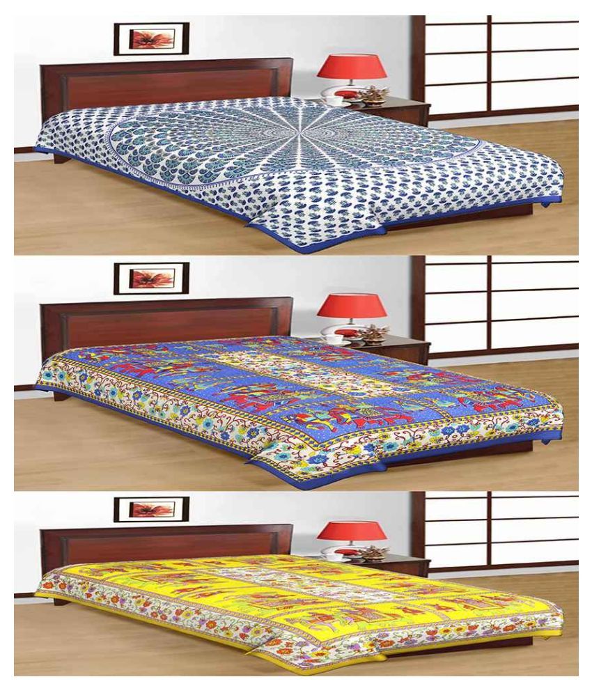     			Uniqchoice Cotton 3 Single Bedsheets ( 225 cm x 150 cm )