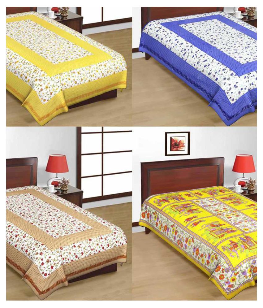     			Uniqchoice Cotton 4 Single Bedsheets ( 225 cm x 150 cm )