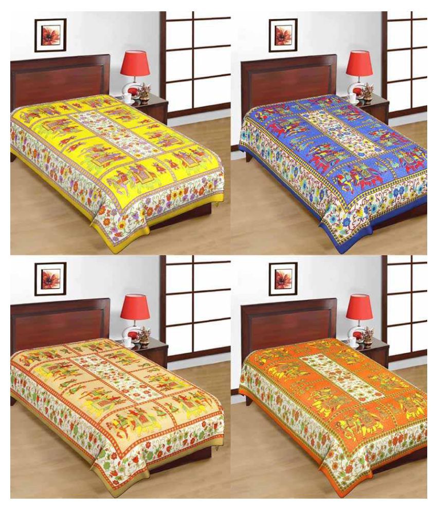     			Uniqchoice Cotton 4 Single Bedsheets ( 225 cm x 150 cm )