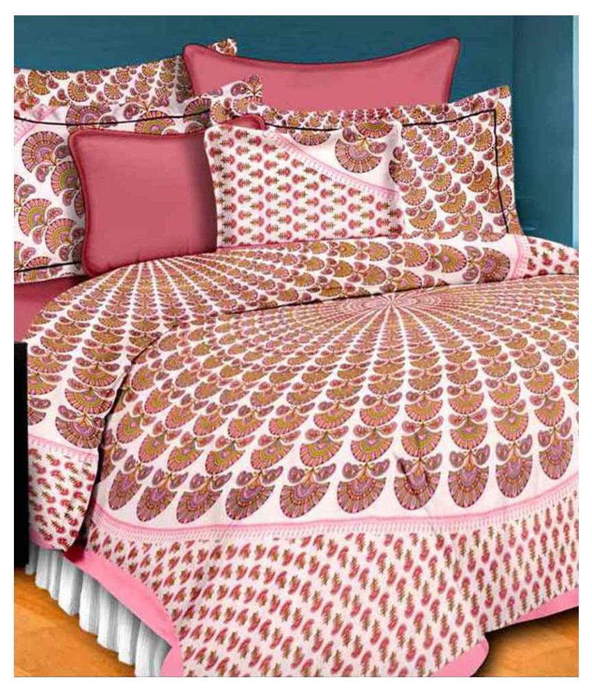     			Uniqchoice Cotton Double Bedsheet with 2 Pillow Covers ( 240 cm x 215 cm )