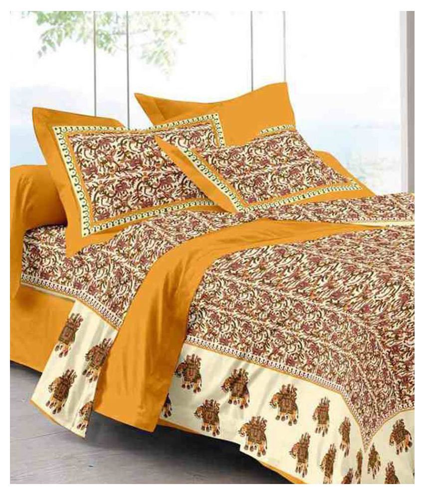     			Uniqchoice Cotton Double Bedsheet with 2 Pillow Covers ( 240 cm x 215 cm )