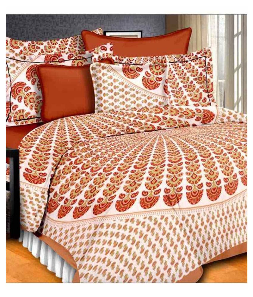     			Uniqchoice Cotton Double Bedsheet with 2 Pillow Covers ( 240 cm x 215 cm )