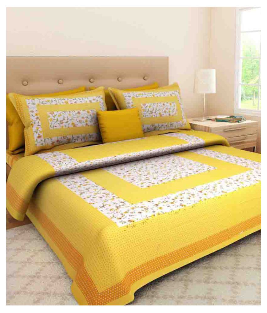     			Uniqchoice Cotton Double Bedsheet with 2 Pillow Covers ( 240 cm x 215 cm )