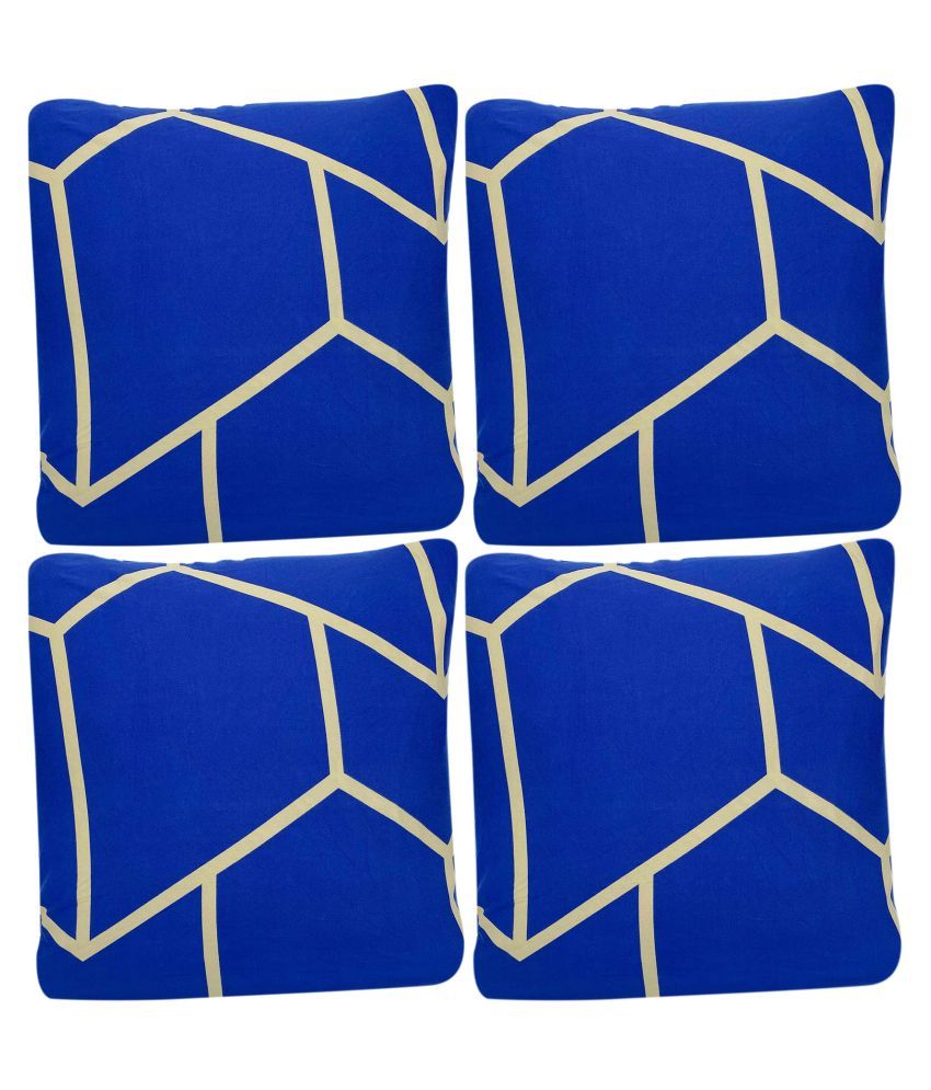     			House Of Quirk Set of 4 Polyester Cushion Covers 40X40 cm (16X16)