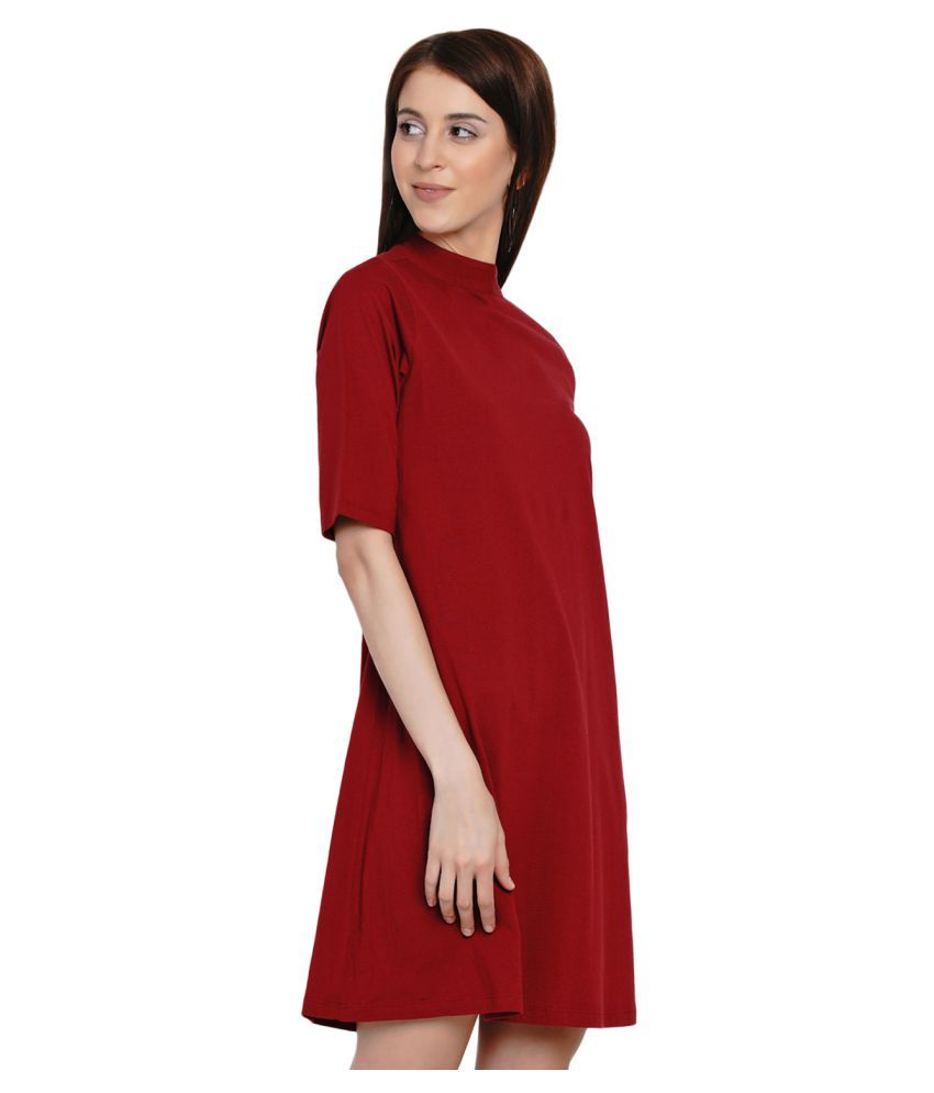 maroon shift dress