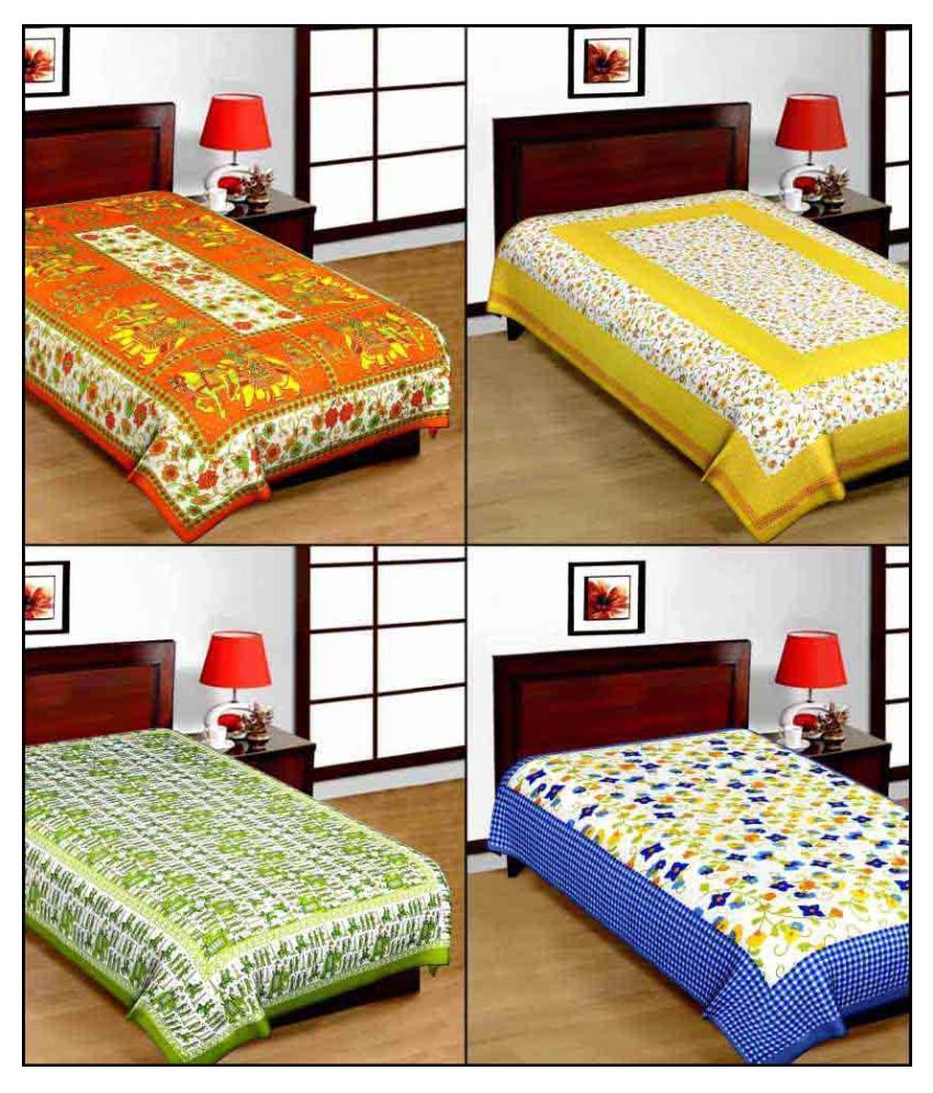     			Uniqchoice Cotton 4 Single Bedsheets ( 225 cm x 153 cm )