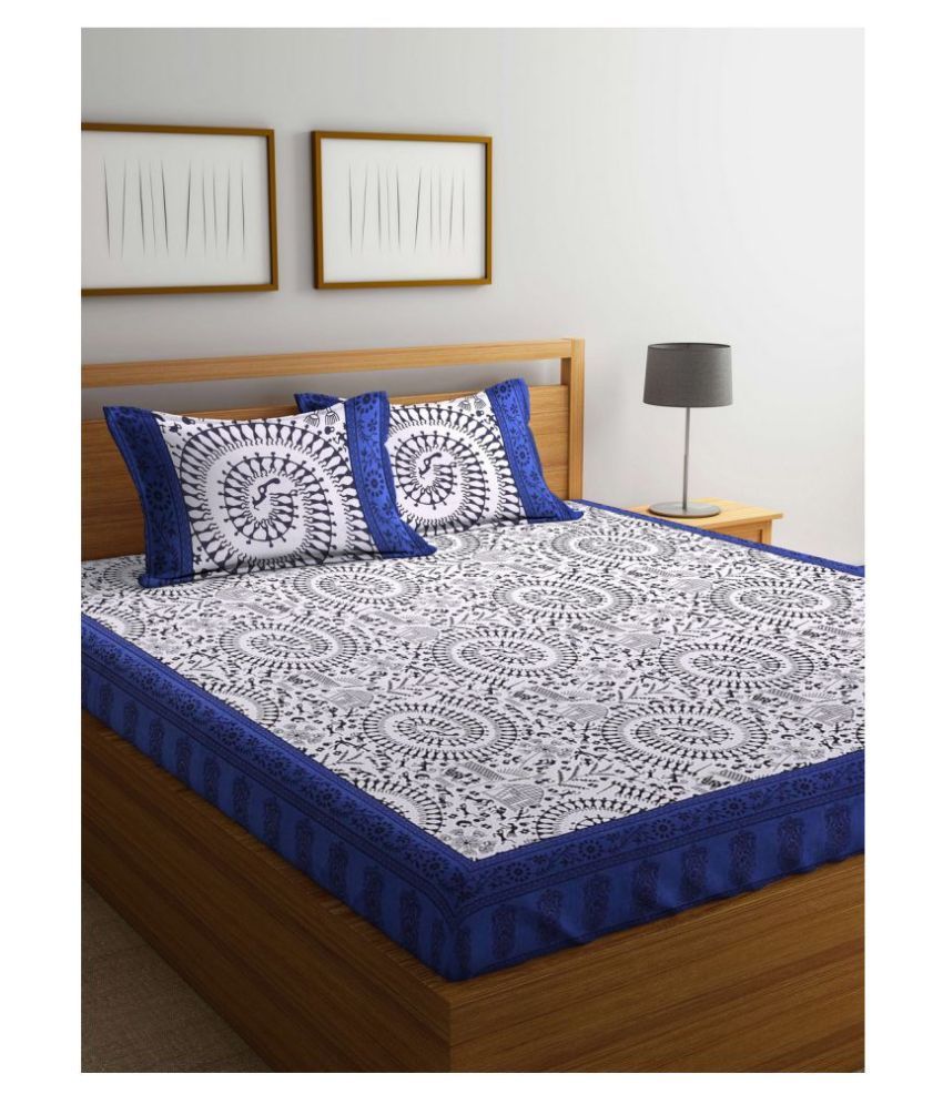     			Uniqchoice Cotton Double Bedsheet with 2 Pillow Covers ( 240 cm x 215 cm )