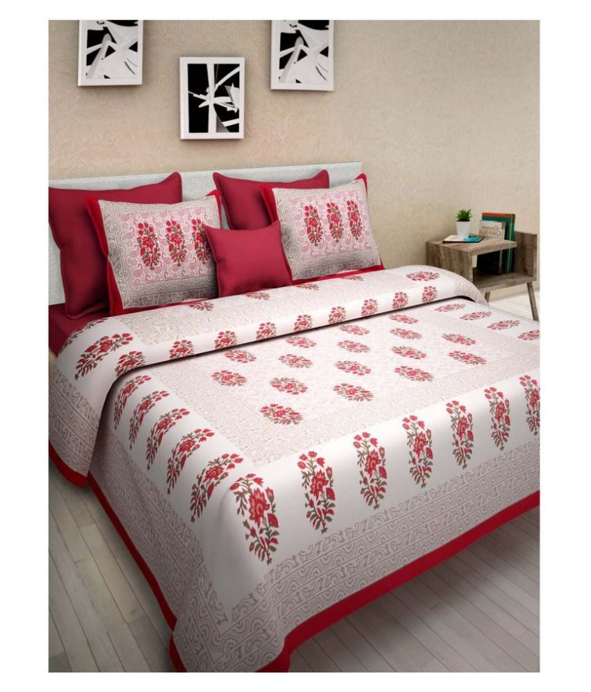     			Uniqchoice Cotton Double Bedsheet with 2 Pillow Covers ( 240 cm x 215 cm )