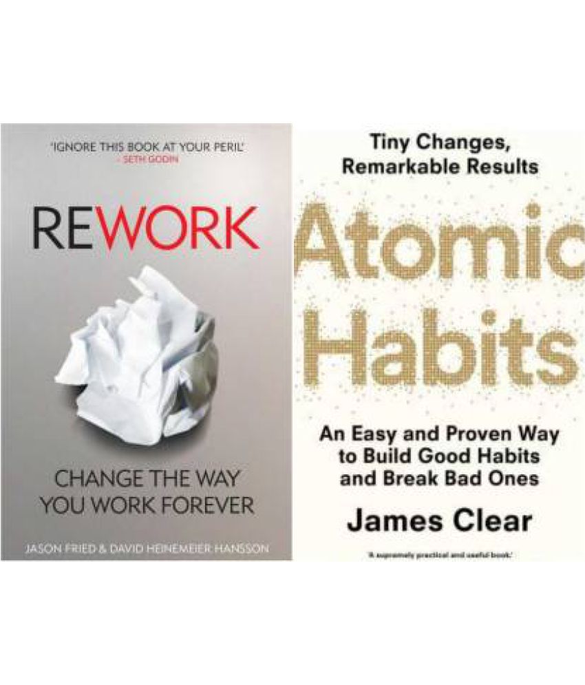     			Set Of 2 (Atomic Habits +rework) Best Novels  (Paperback, JASON FRIED, JAMES CLEAR)