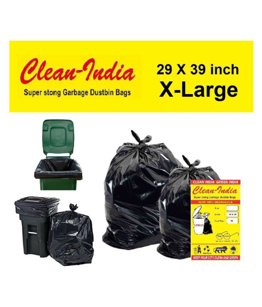     			C-I X-Large 20 pcs - 29 Inch X 39 Inch | Black Disposable Garbage Trash Waste Dustbin Bags for 73cm x 99cm | pack of 2 X 10 bags - total 20pcs