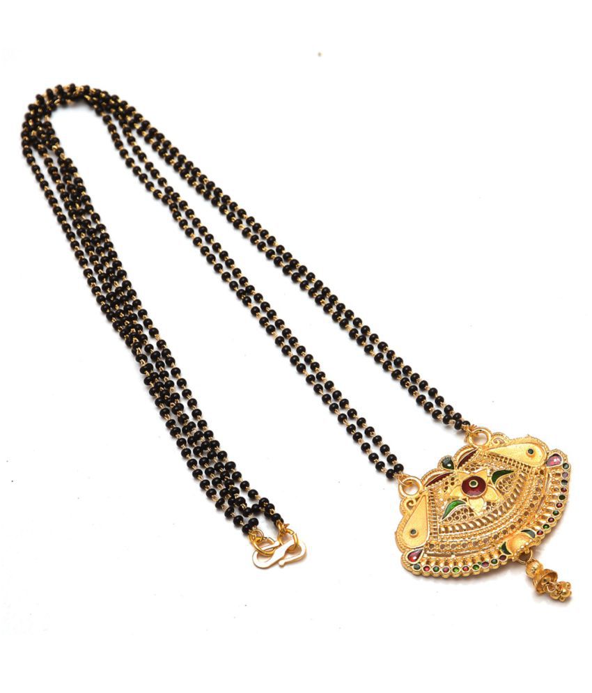     			Jewar Mandi Mangalsutra Gold Handmade Meena Work Religious Real Look Jewelry for Women