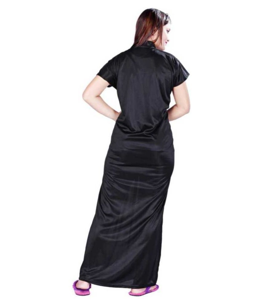 Buy God Gift Satin Nighty & Night Gowns - Black Online at Best Price in ...