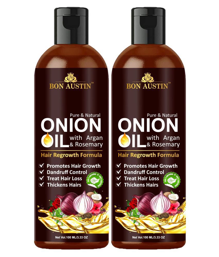 Bon Austin Pure & Natural ONION OIL- Growth Booster Ingredients 200 ml Pack of 2 (100ml Each)