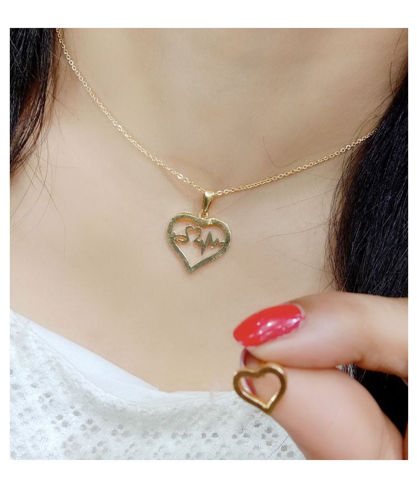 Multivision Gold Plated Love Design Pendant Set Buy Multivision Gold Plated Love Design Pendant Set Online In India On Snapdeal