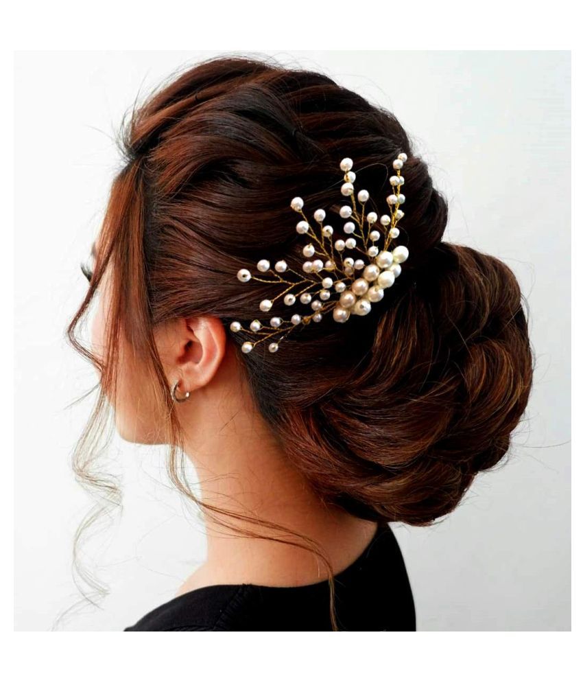 Yatee's Artificial Flowers Hair Comb Pin (Pearl): Buy Online at Low Price  in India - Snapdeal