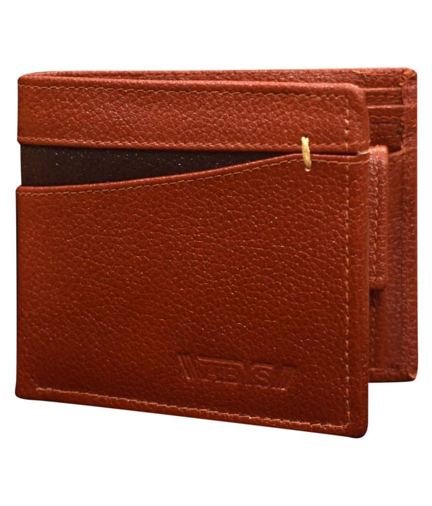 ABYS Genuine Leather Card Holder Wallet – 19 Slot Zip Closure (Bombay Brown)