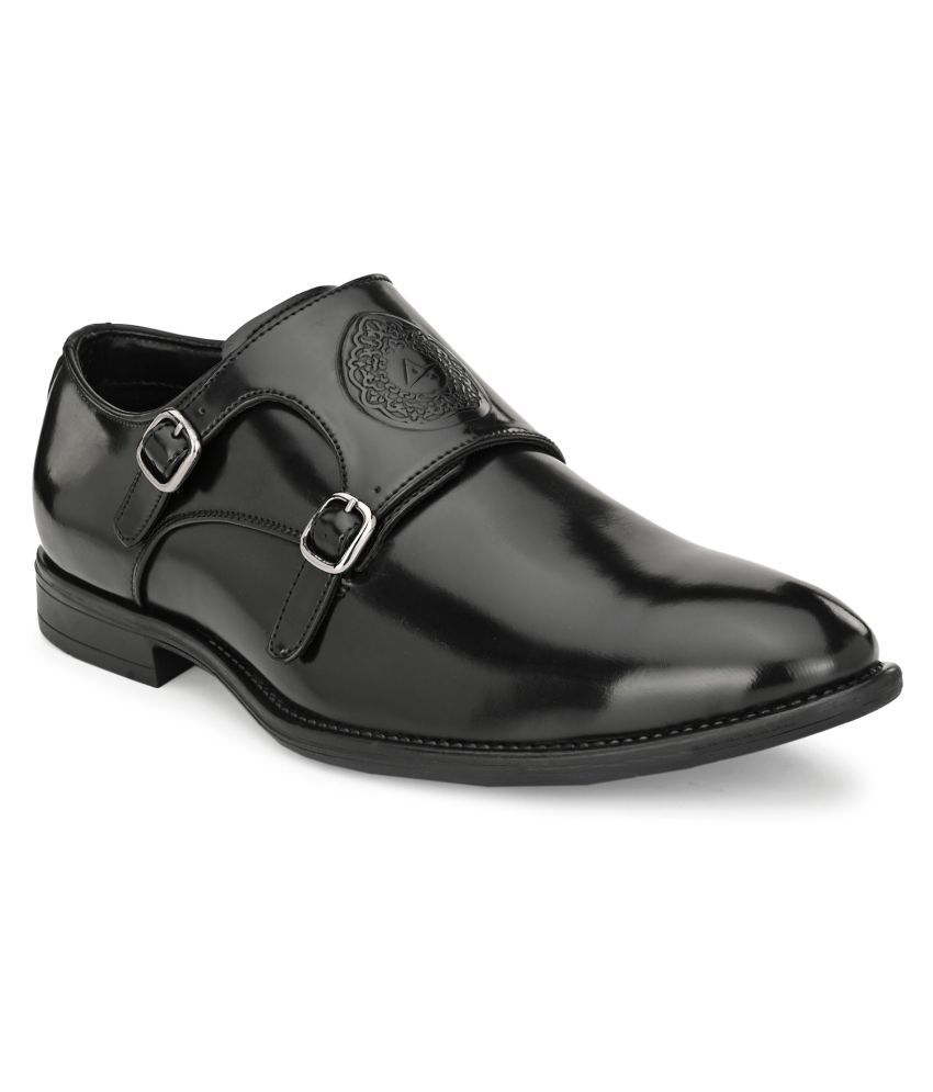    			Aadi Monk Strap Genuine Leather Black Formal Shoes